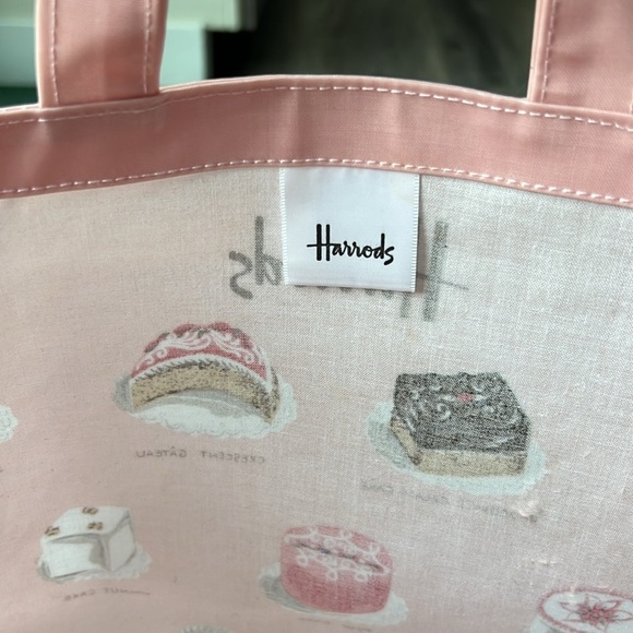 Harrods Tote Pink Tote Bag Afternoon Tea at Harrods Cakes Shopping Bag - Picture 10 of 11